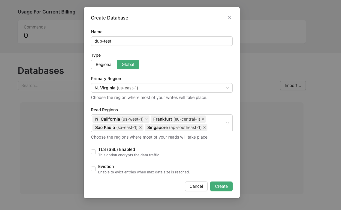 Upstash Redis database