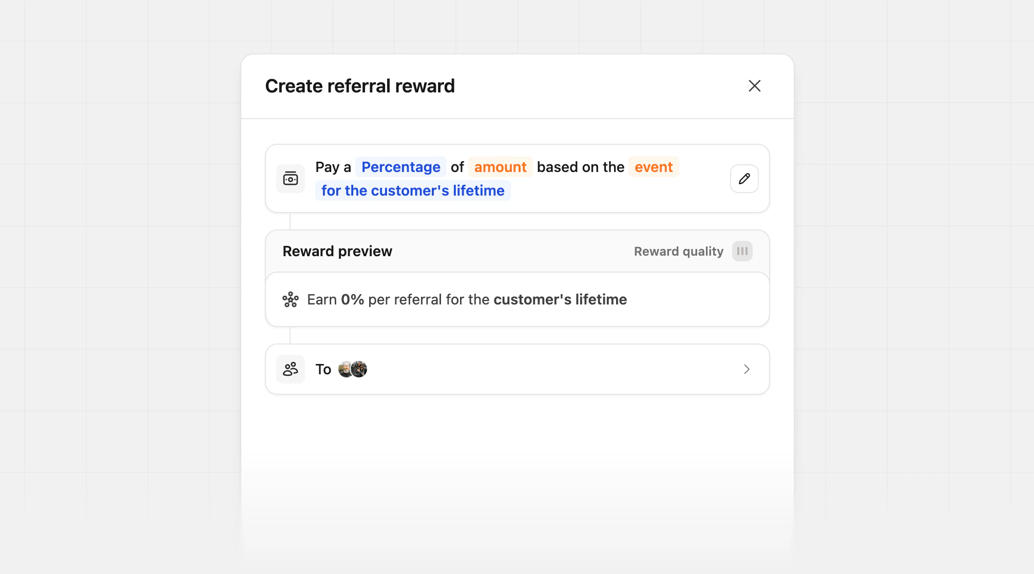 Default reward view
