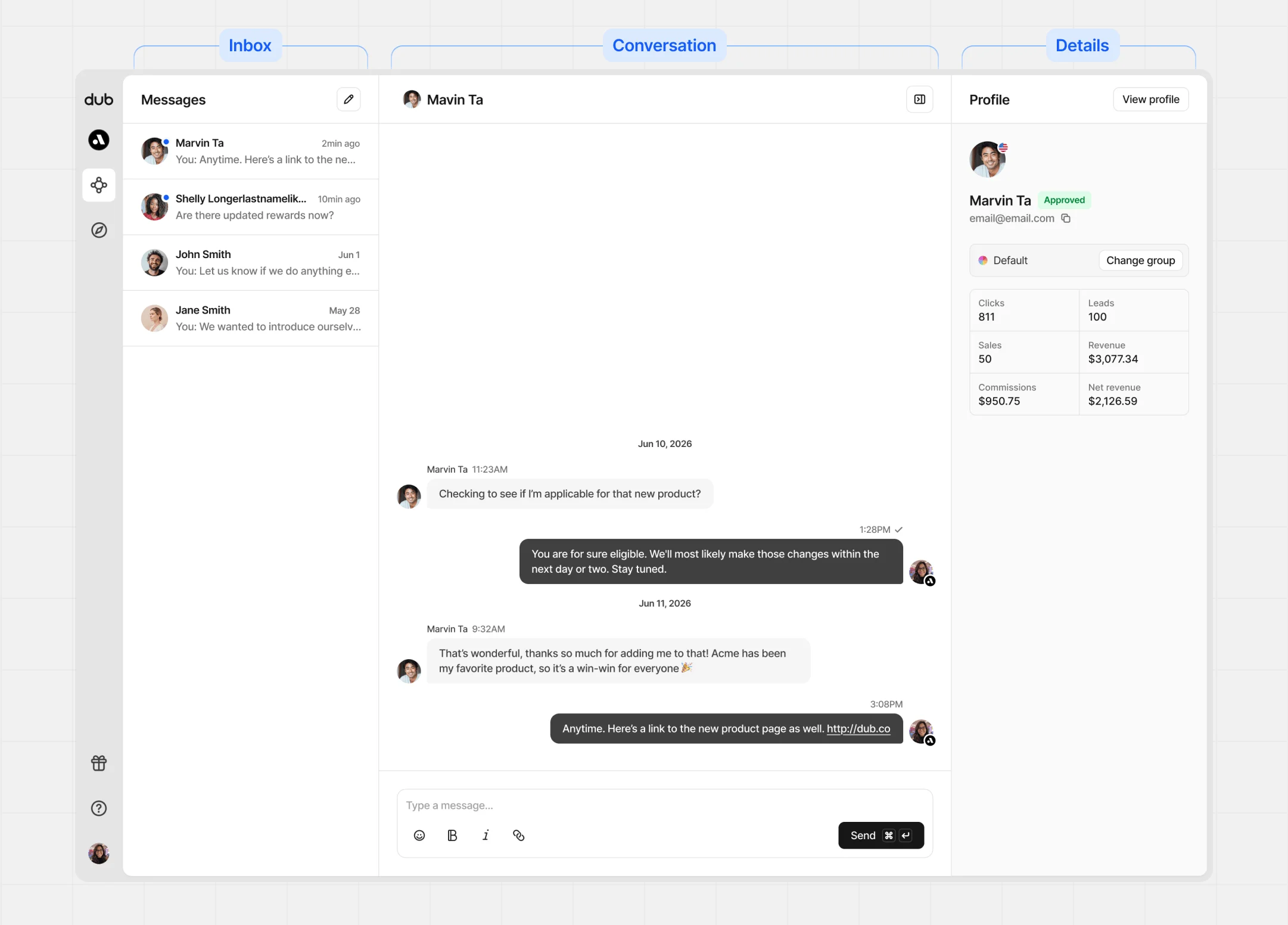 Message panels