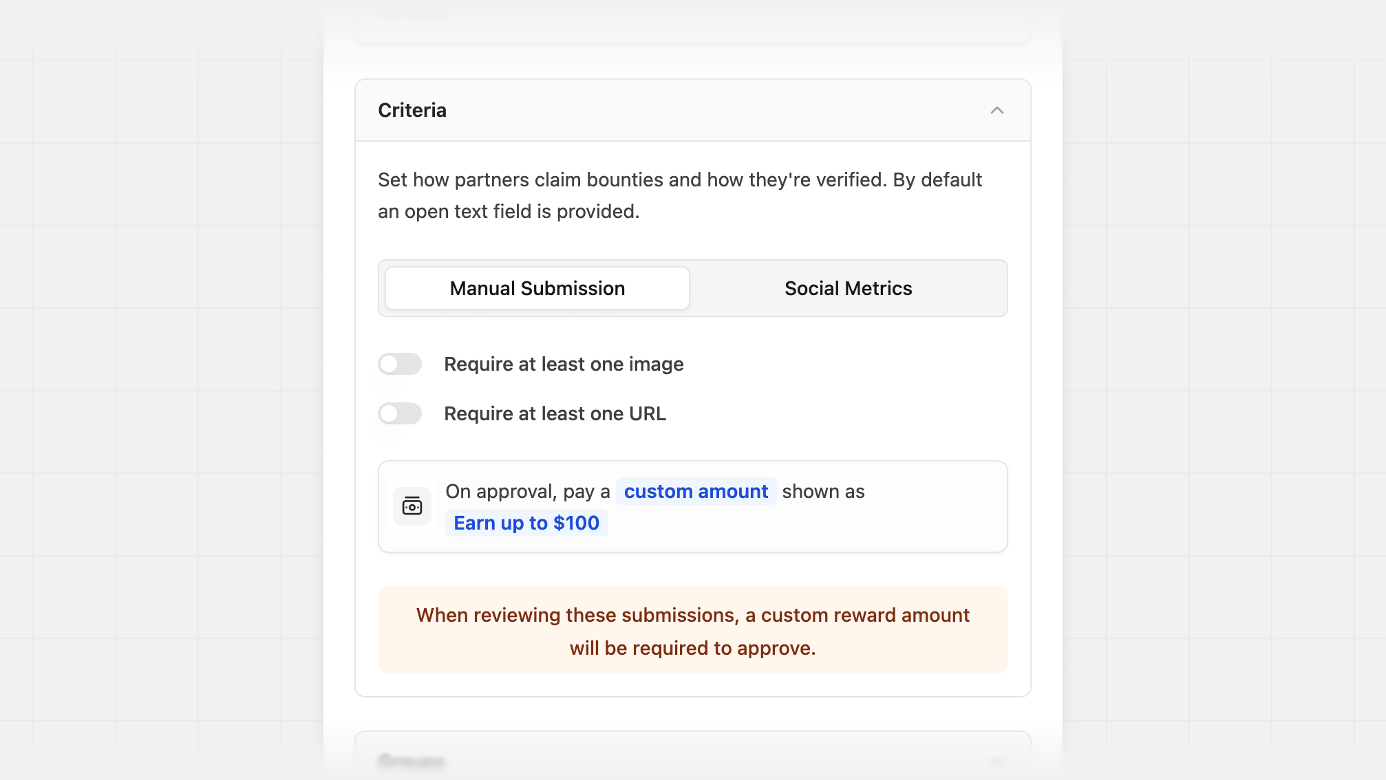 Create submission bounty