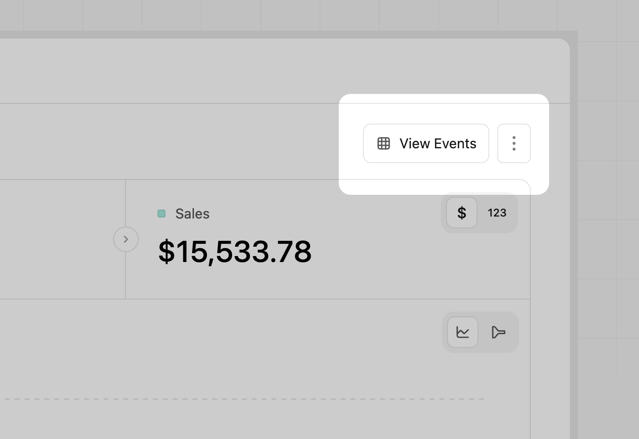 Quick link to open-up the events stream from the Analytics tab