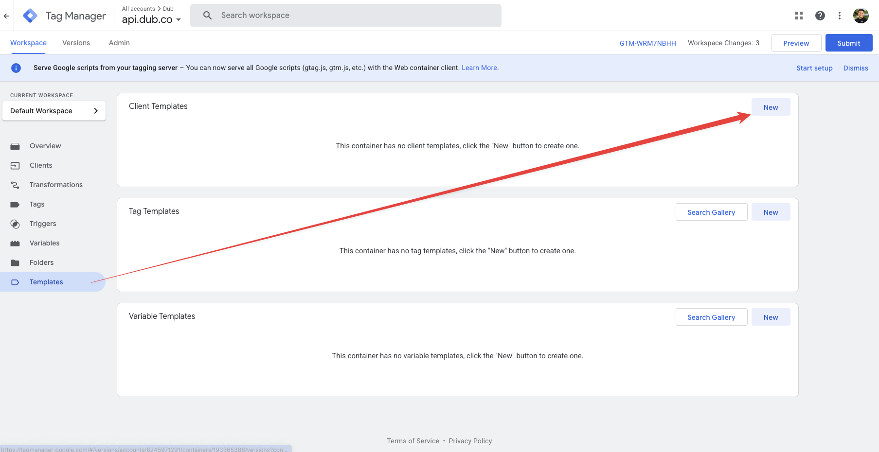 GTM New Client Template