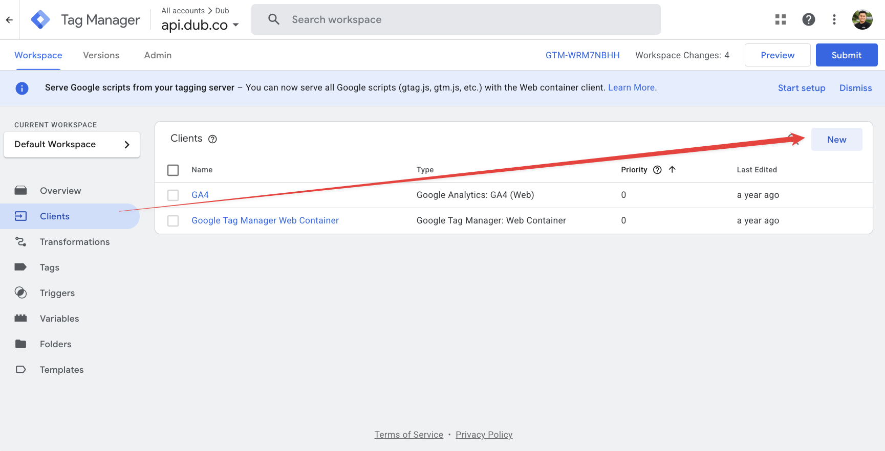 GTM New Server Client
