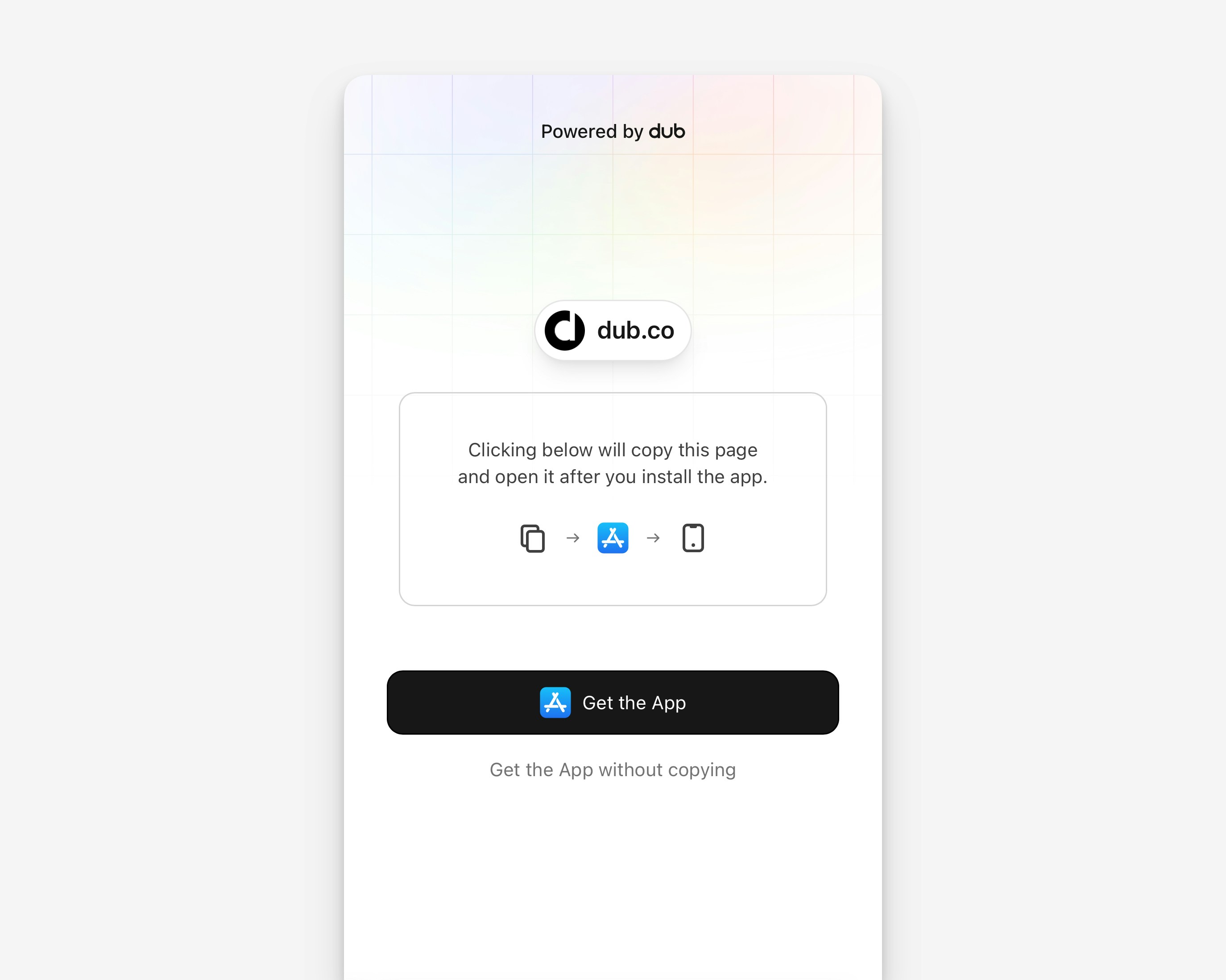 iOS deferred deep linking landing page
