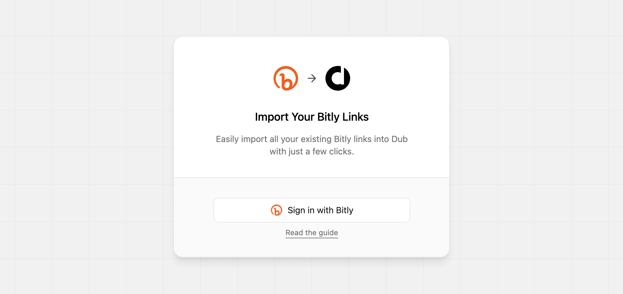 Import from Bitly modal