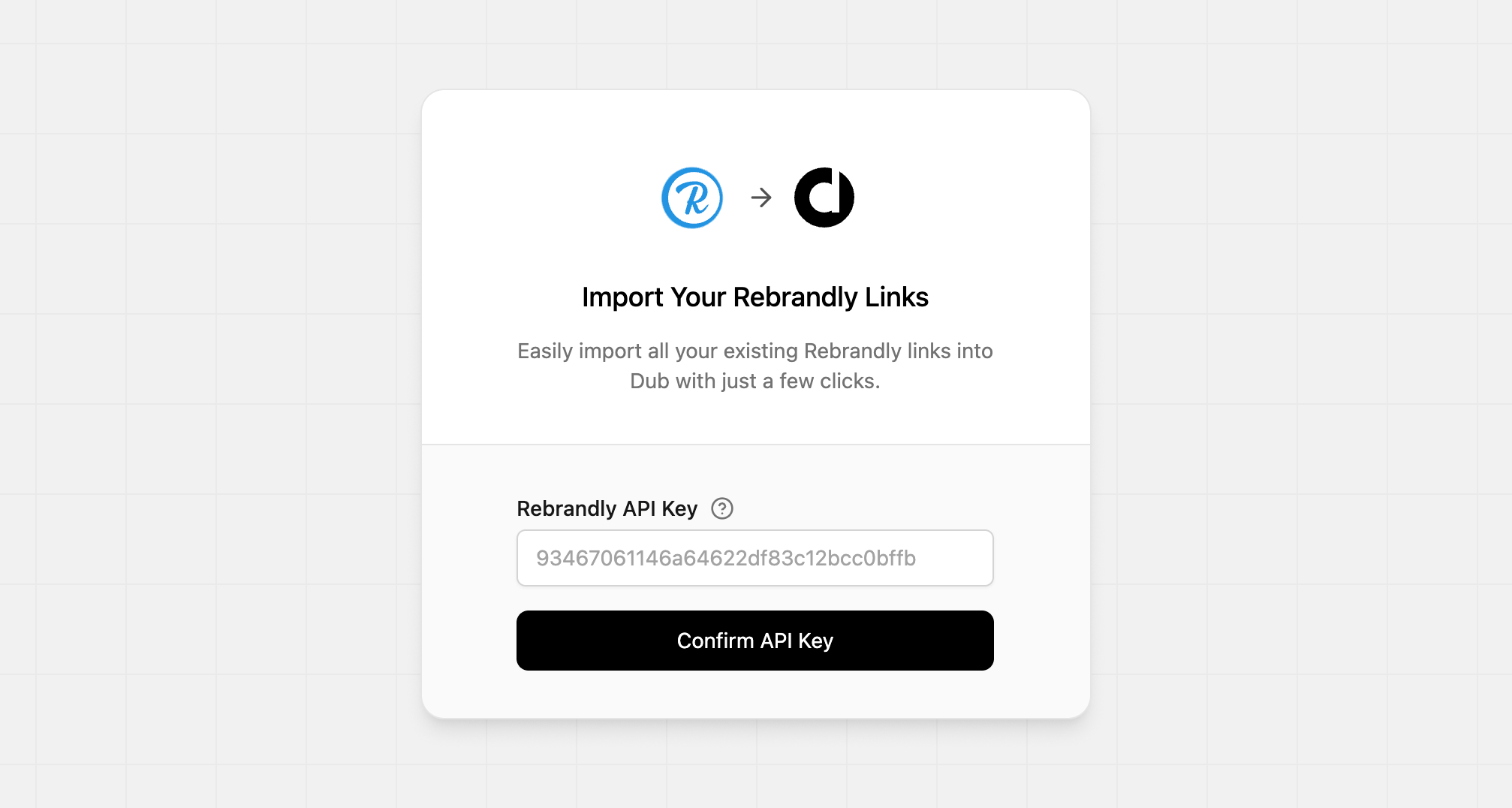 Import from Rebrandly modal