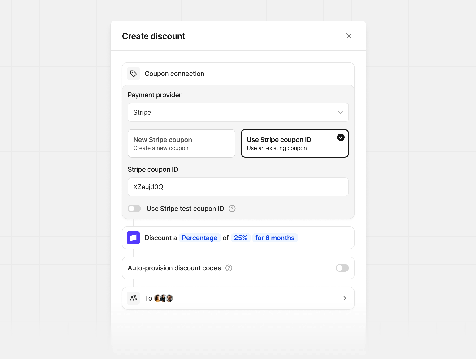 Program discounts tab