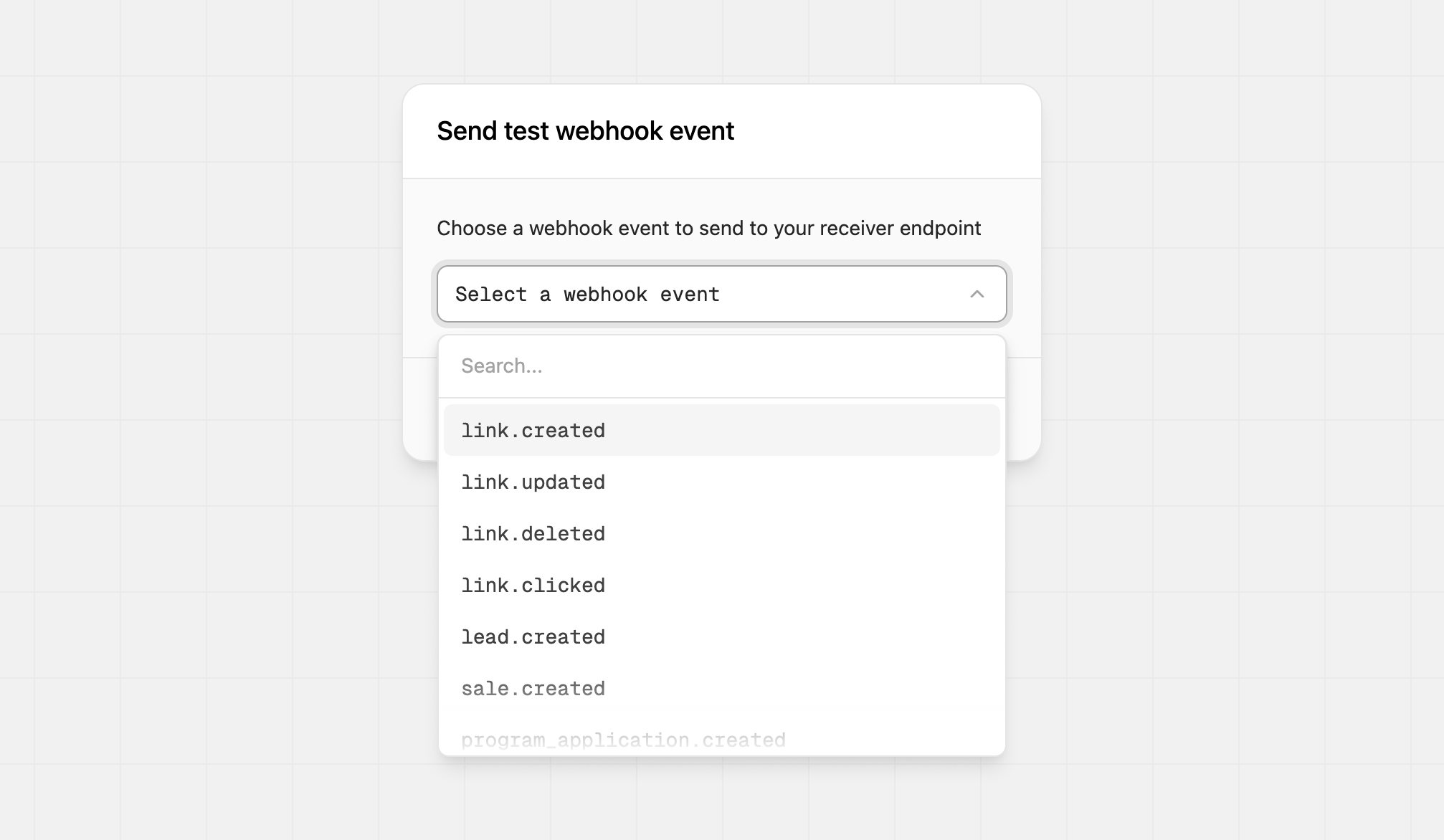 Send Test Event Modal