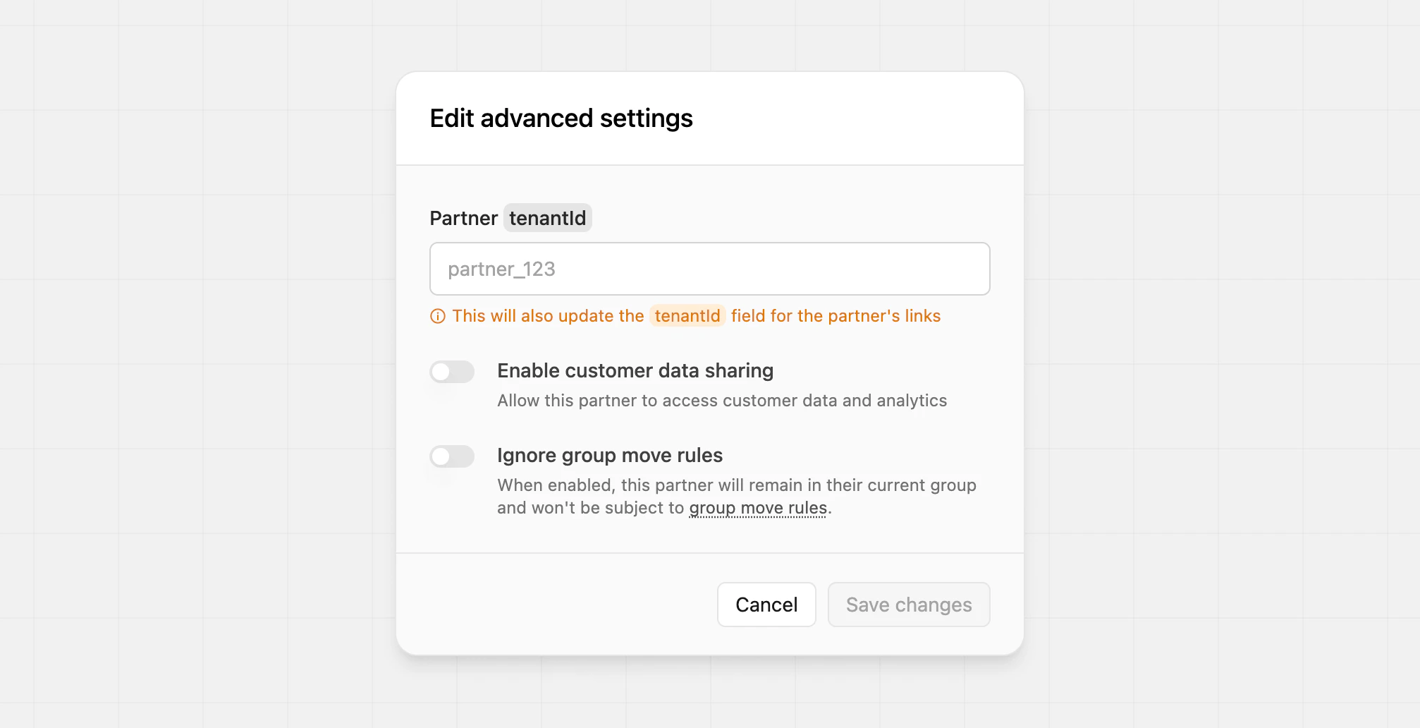 Advanced settings