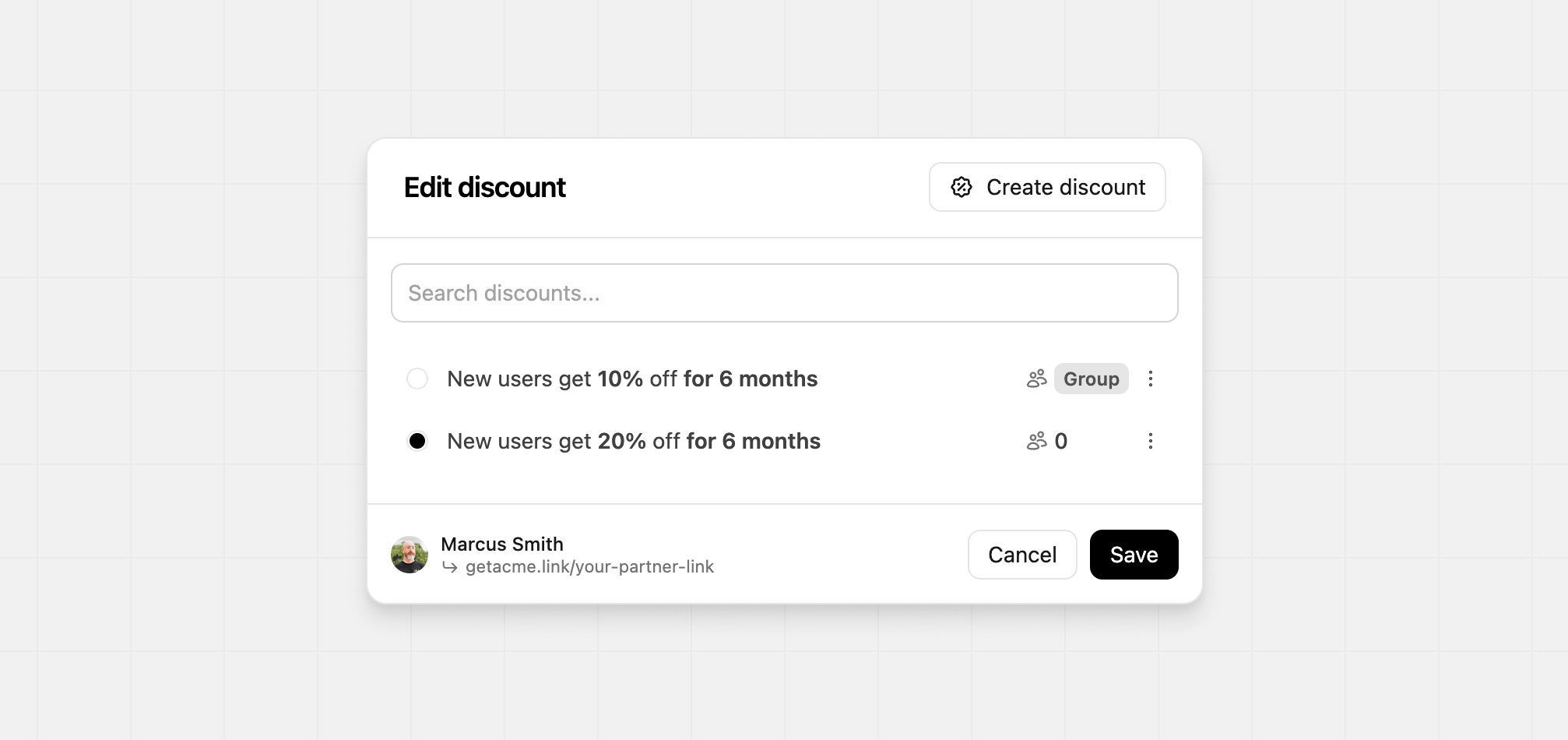 Discount selection