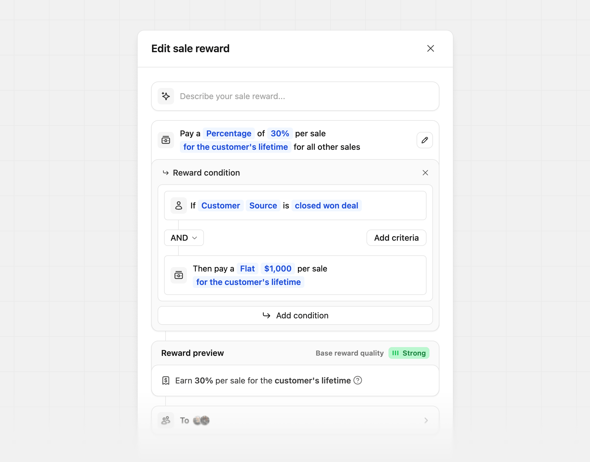 Create submitted lead sale reward