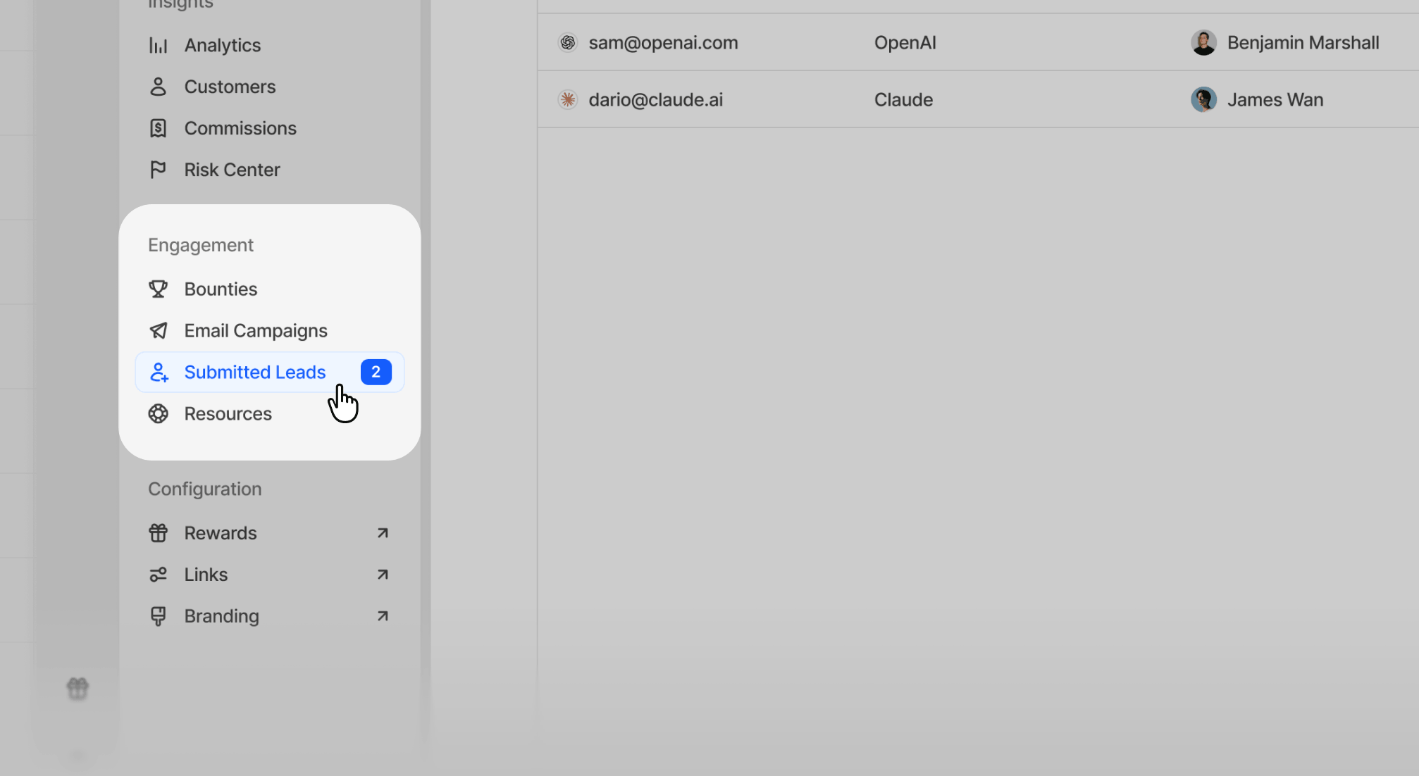 Submitted leads location