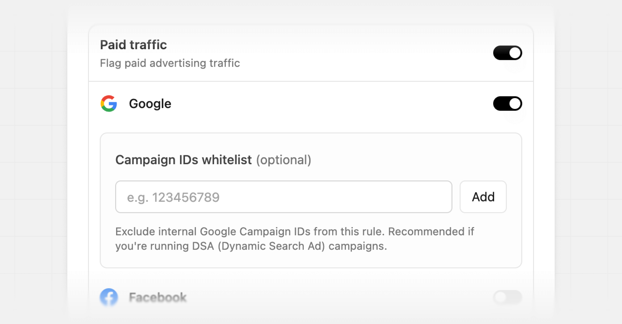 Google campaign whitelist