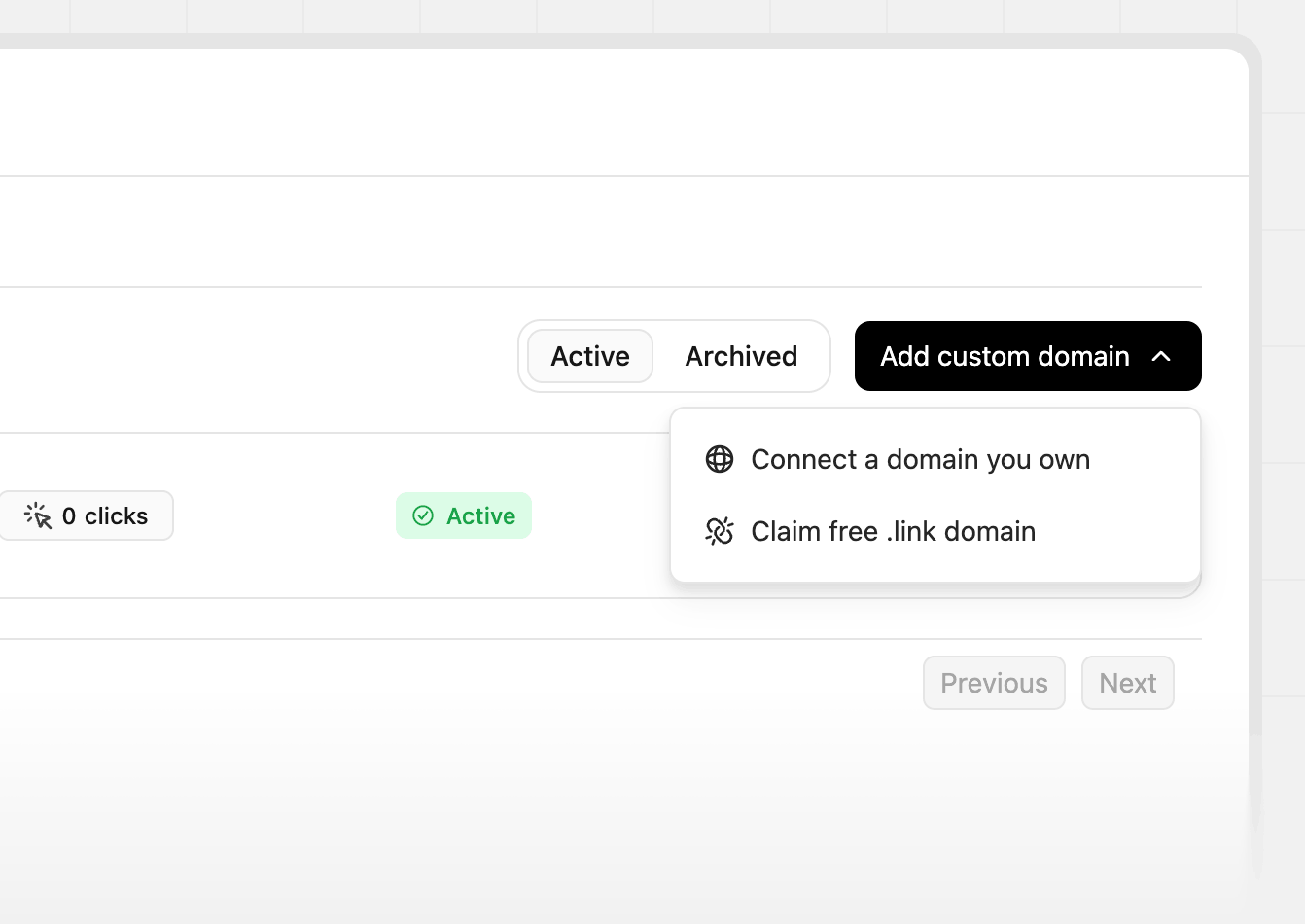 Claim your free .link domain button