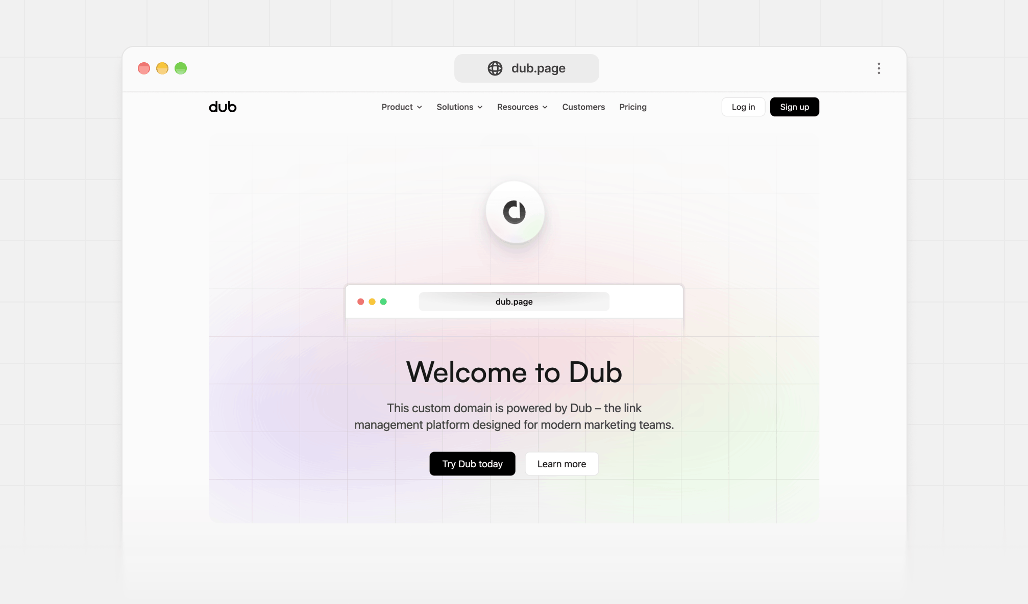 Placeholder page for a custom domain on Dub
