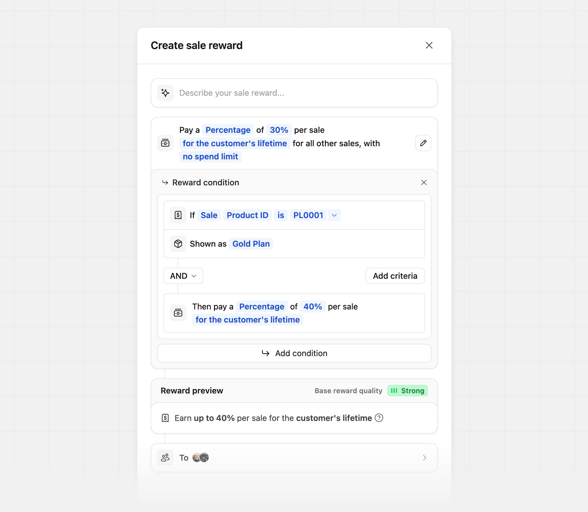 Product Spotlight condition example
