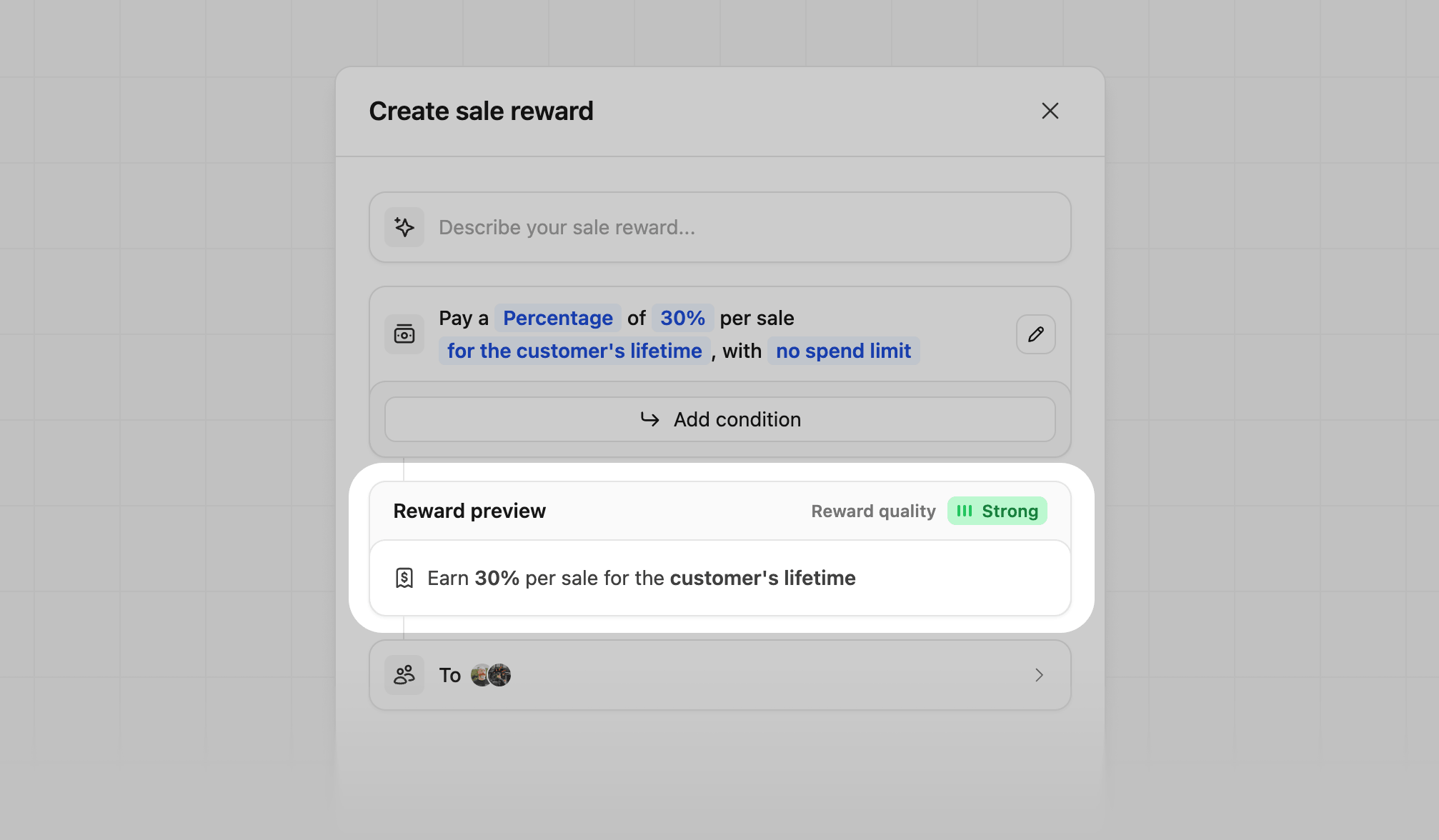 Reward preview