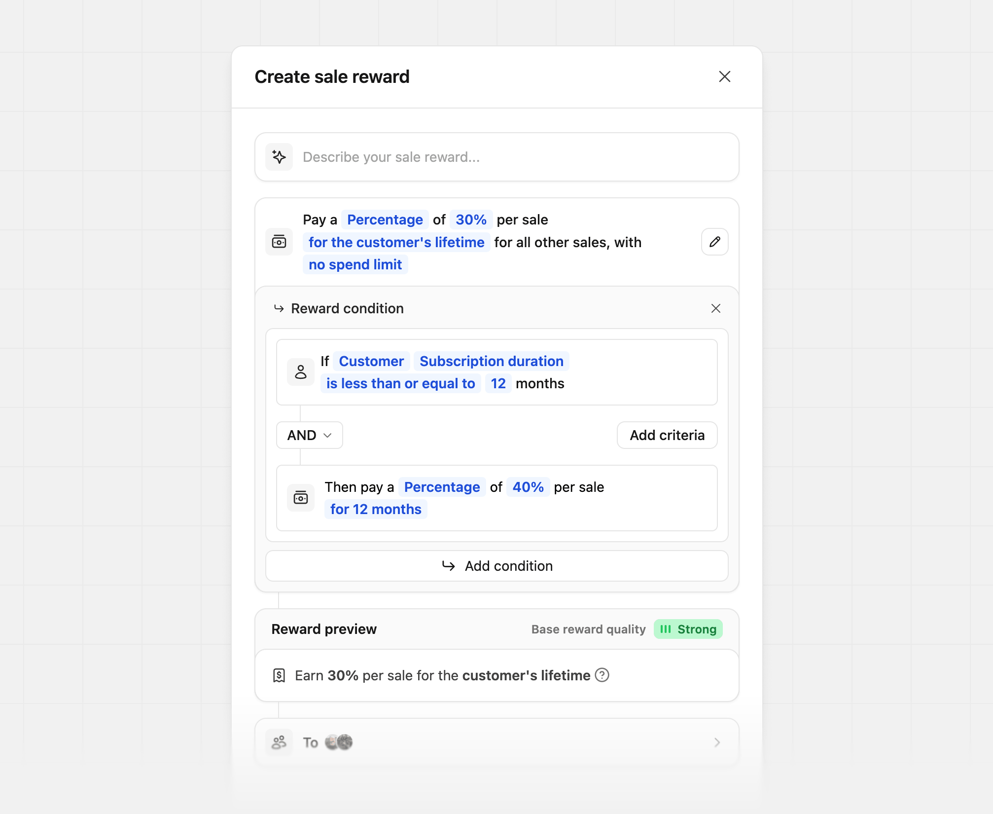 Staggered rewards example