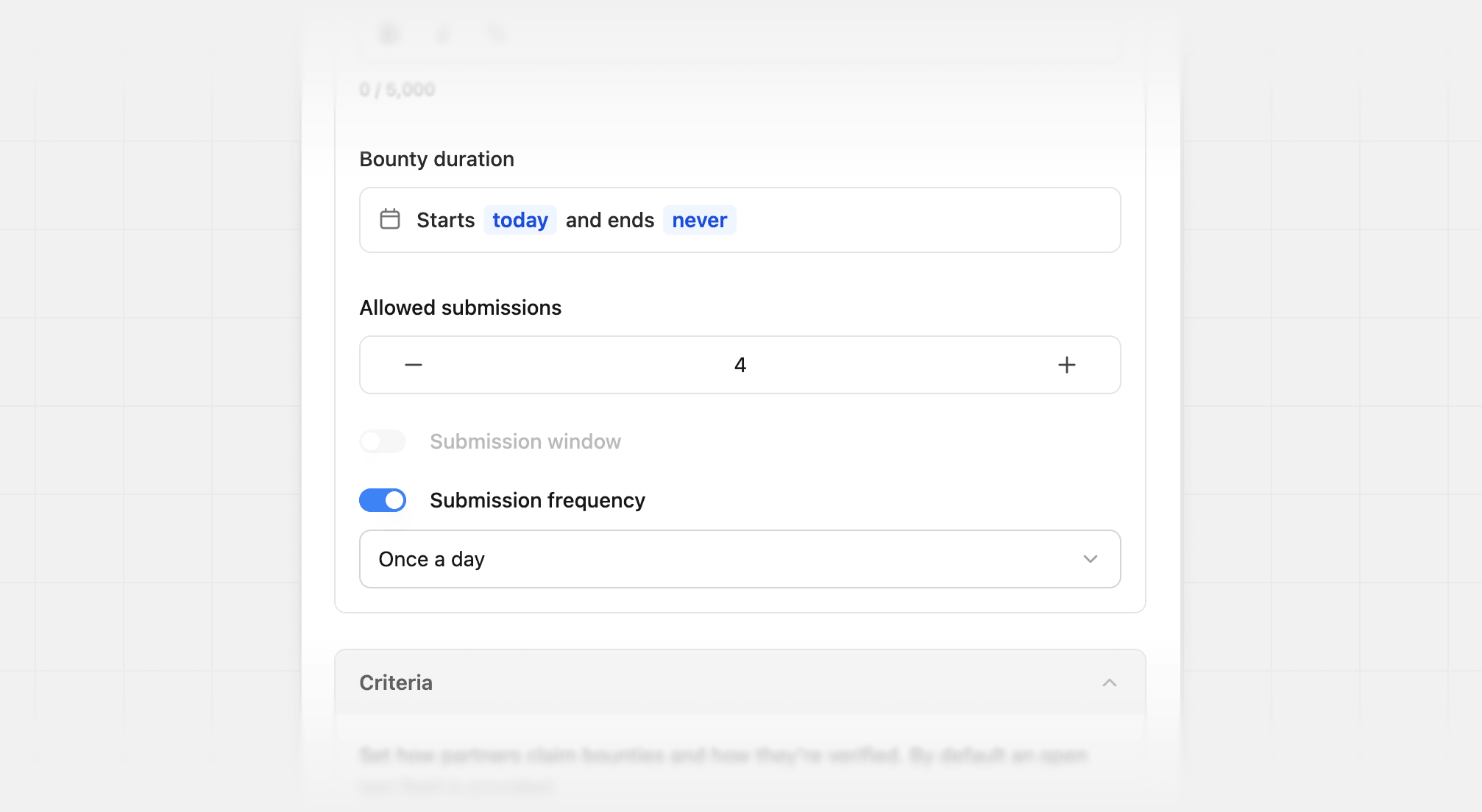 Submission frequency