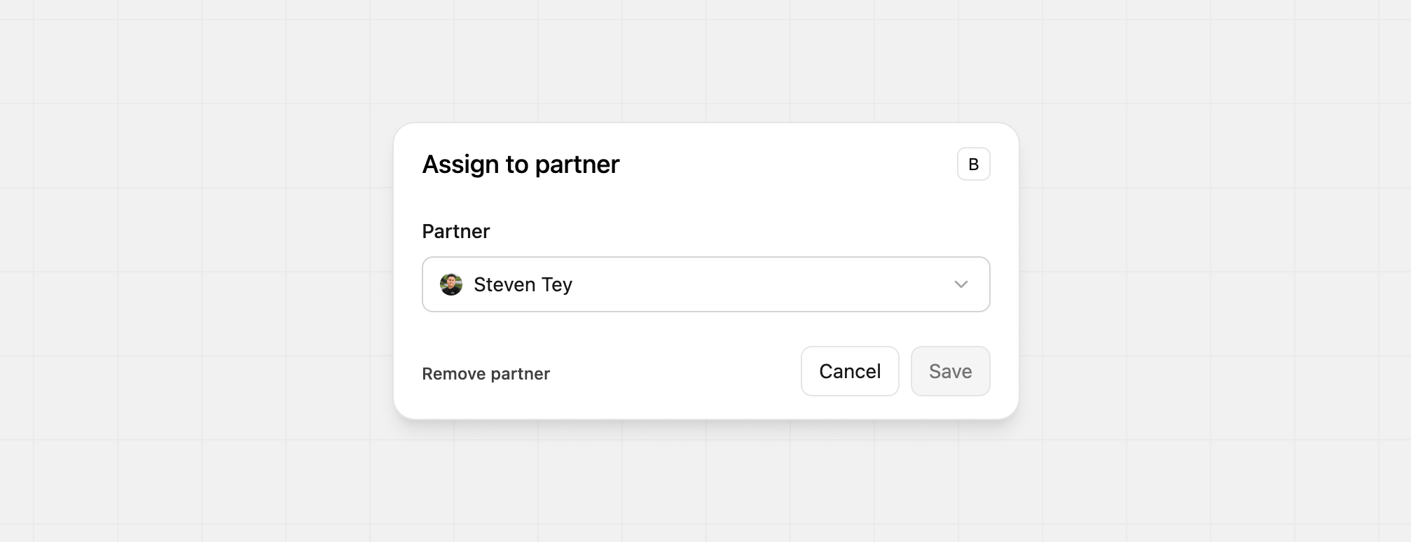 Reassign link modal