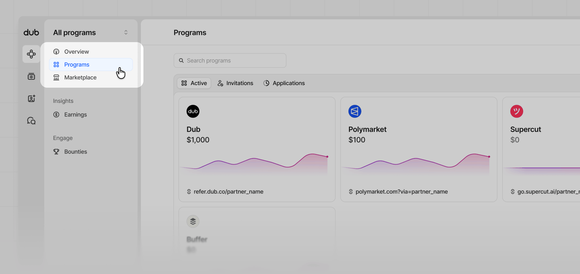 Programs navigation location