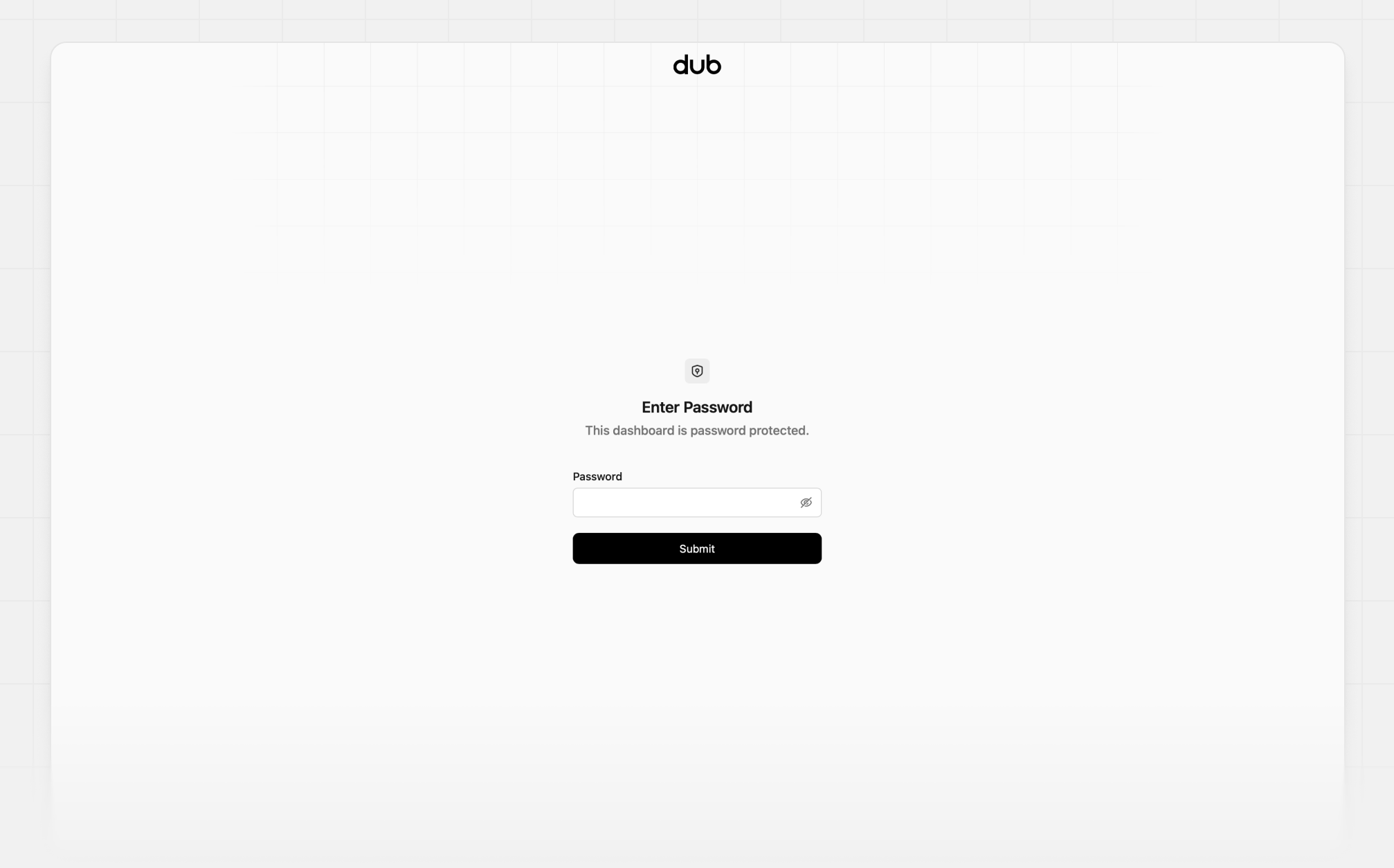 Public analytics dashboard with password protection enabled