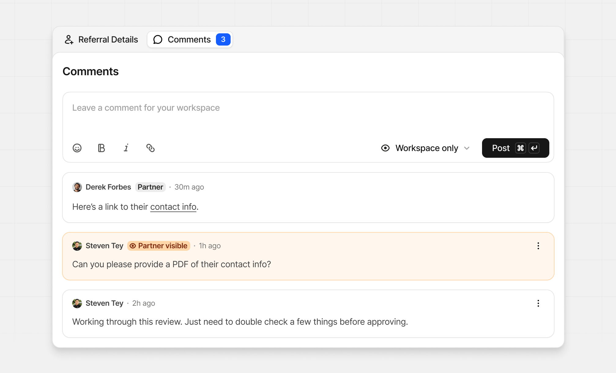 Comment types