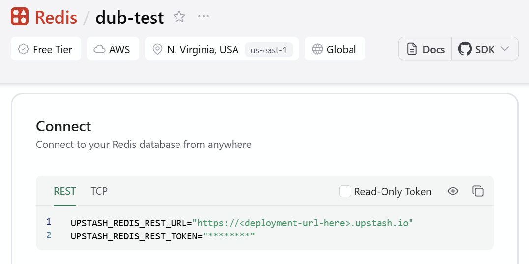 Upstash Redis tokens