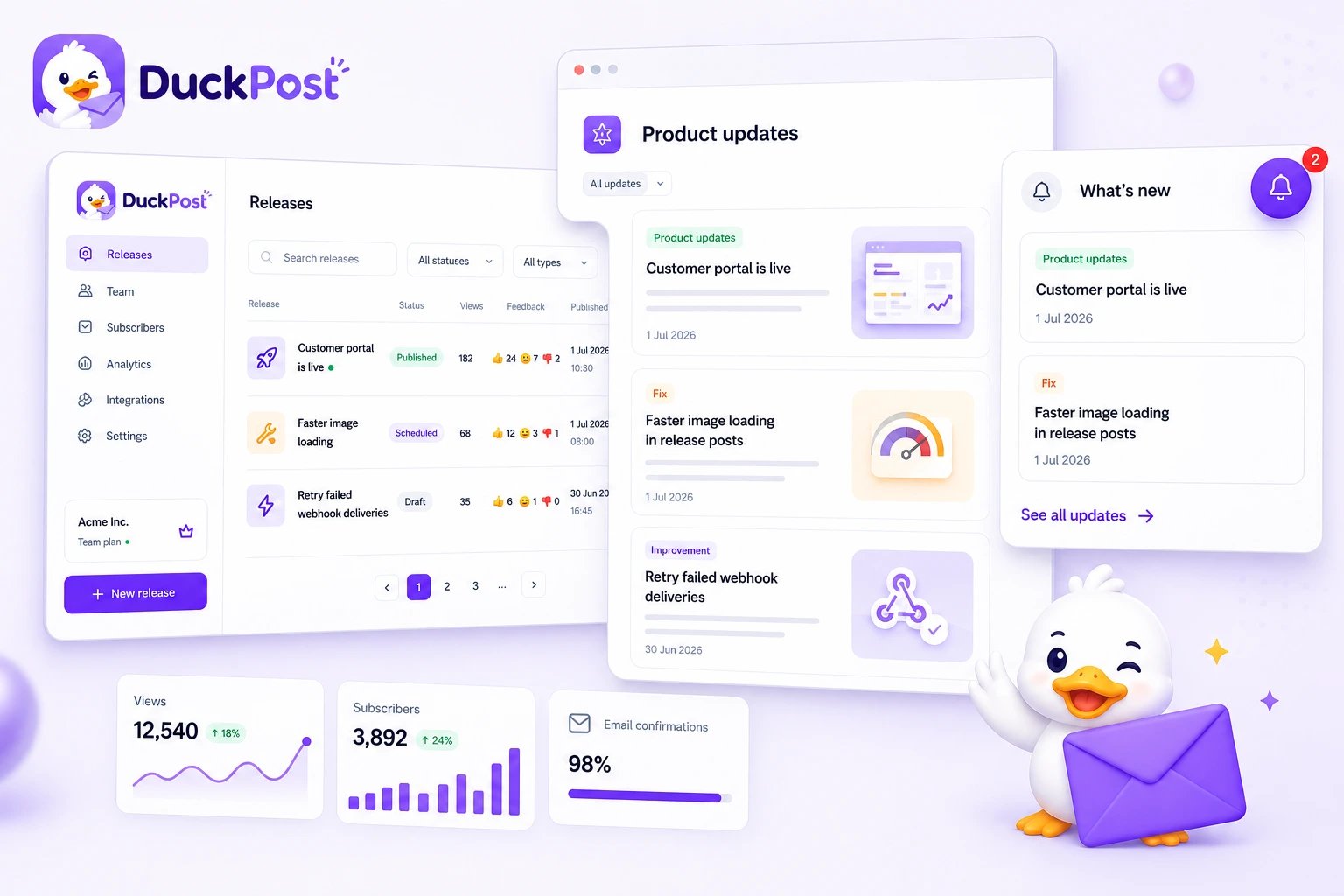 DuckPost product hero banner