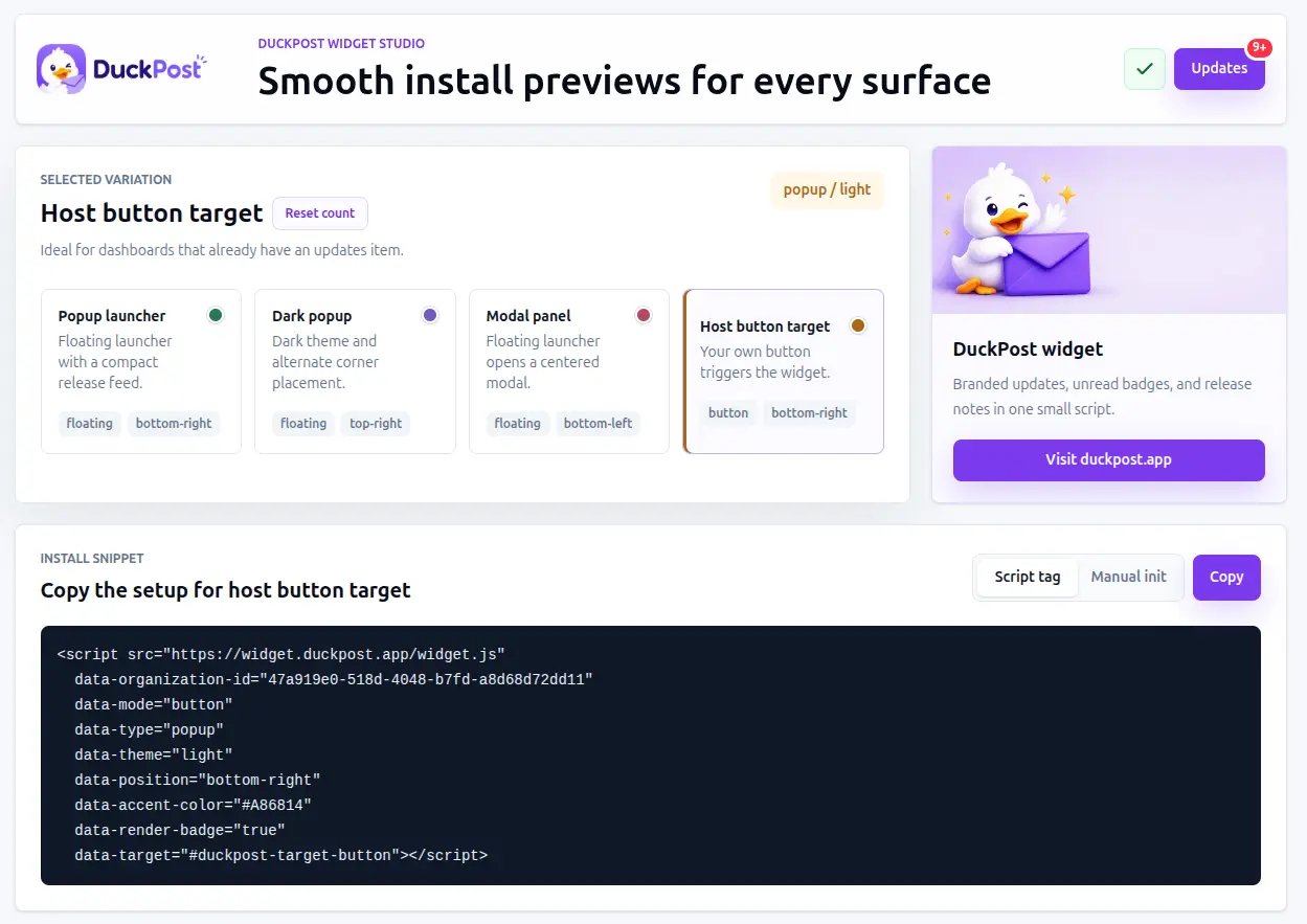 DuckPost widget