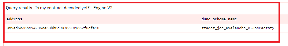 query results to determine whether contract is decoded