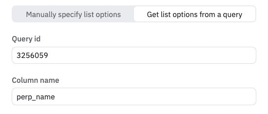 parameter from query results