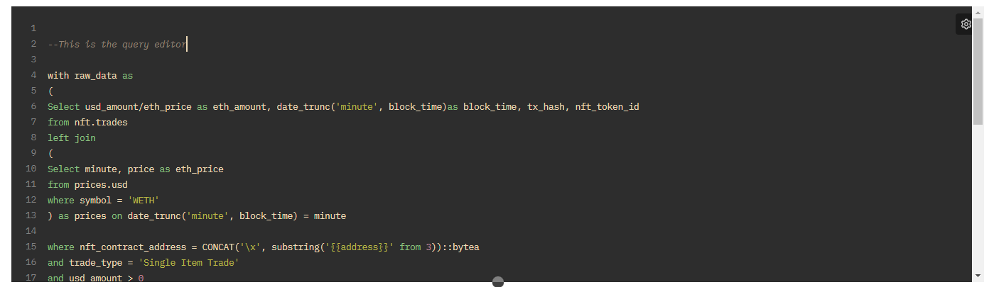 Query editor