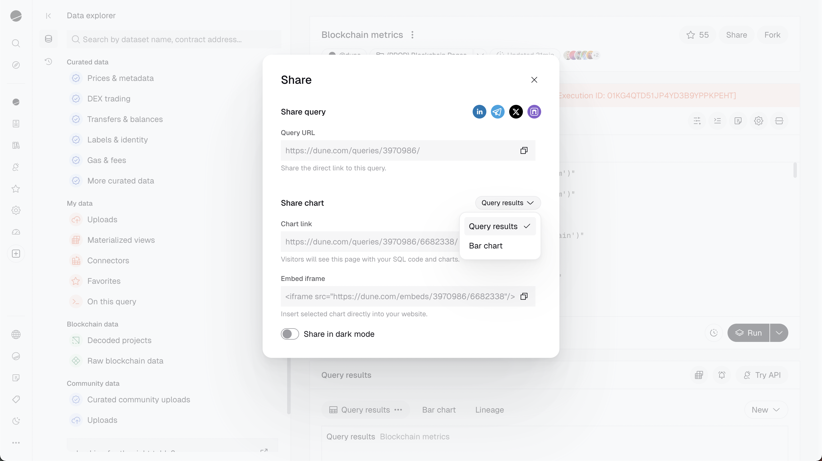 Share and Embed - Dune Docs