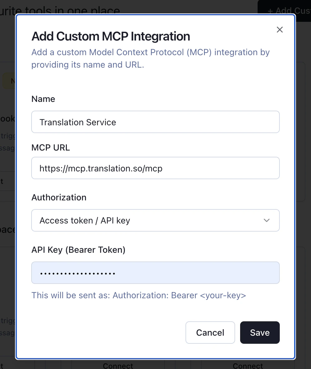 Add Custom MCP