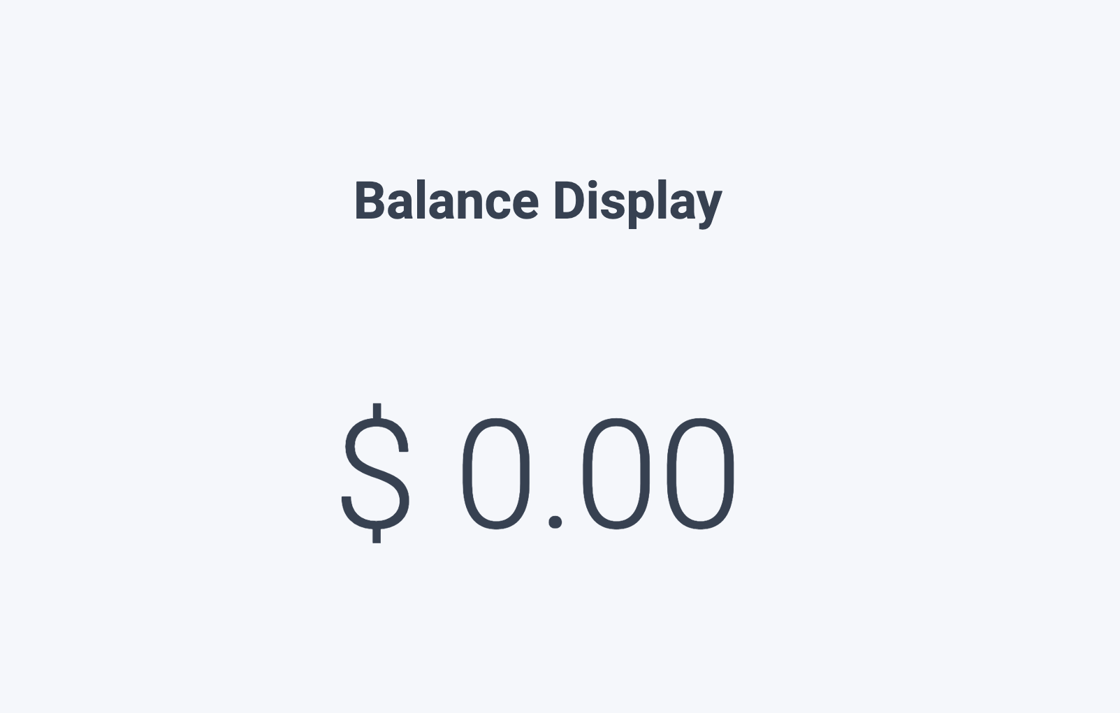 Balance Display Drop-in Component