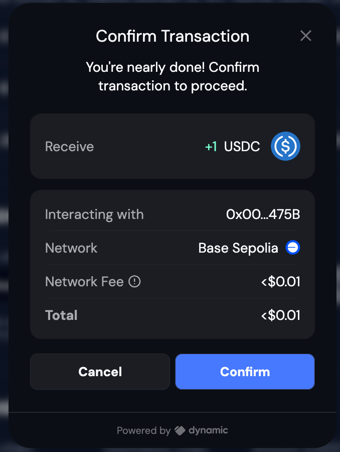 Circle USDC Gateway with embedded wallets - Dynamic