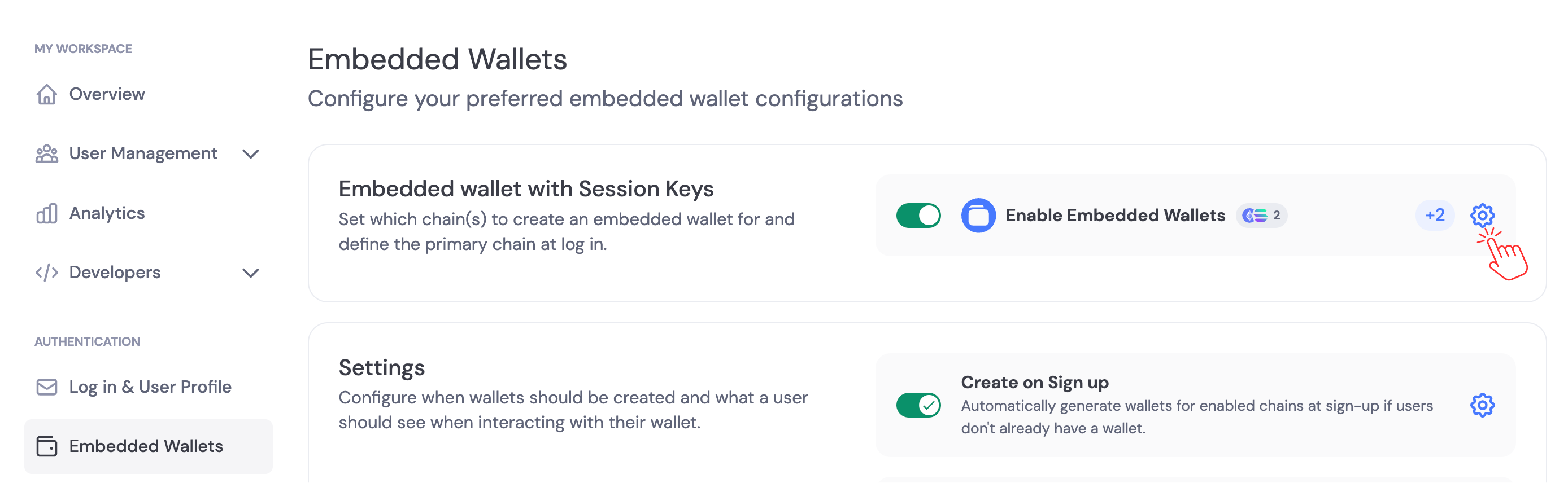 Embedded Wallets V3 Settings