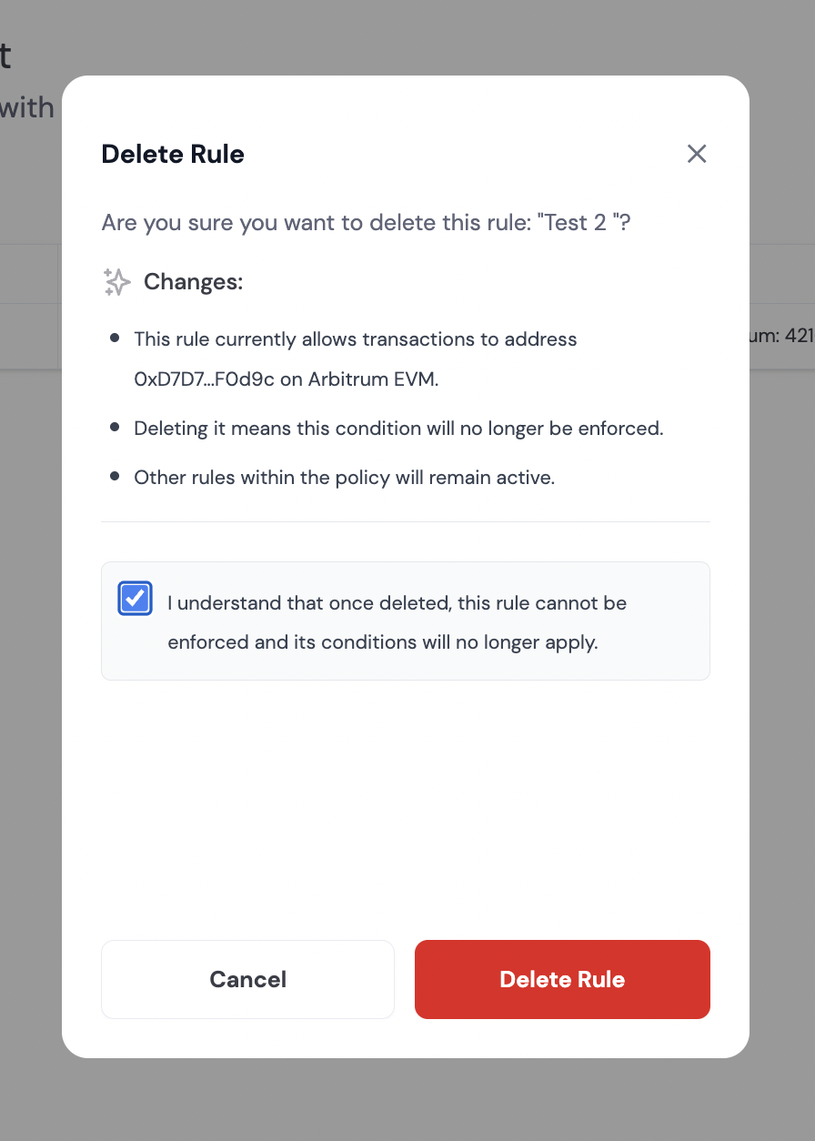 Policies Setup Screenshot