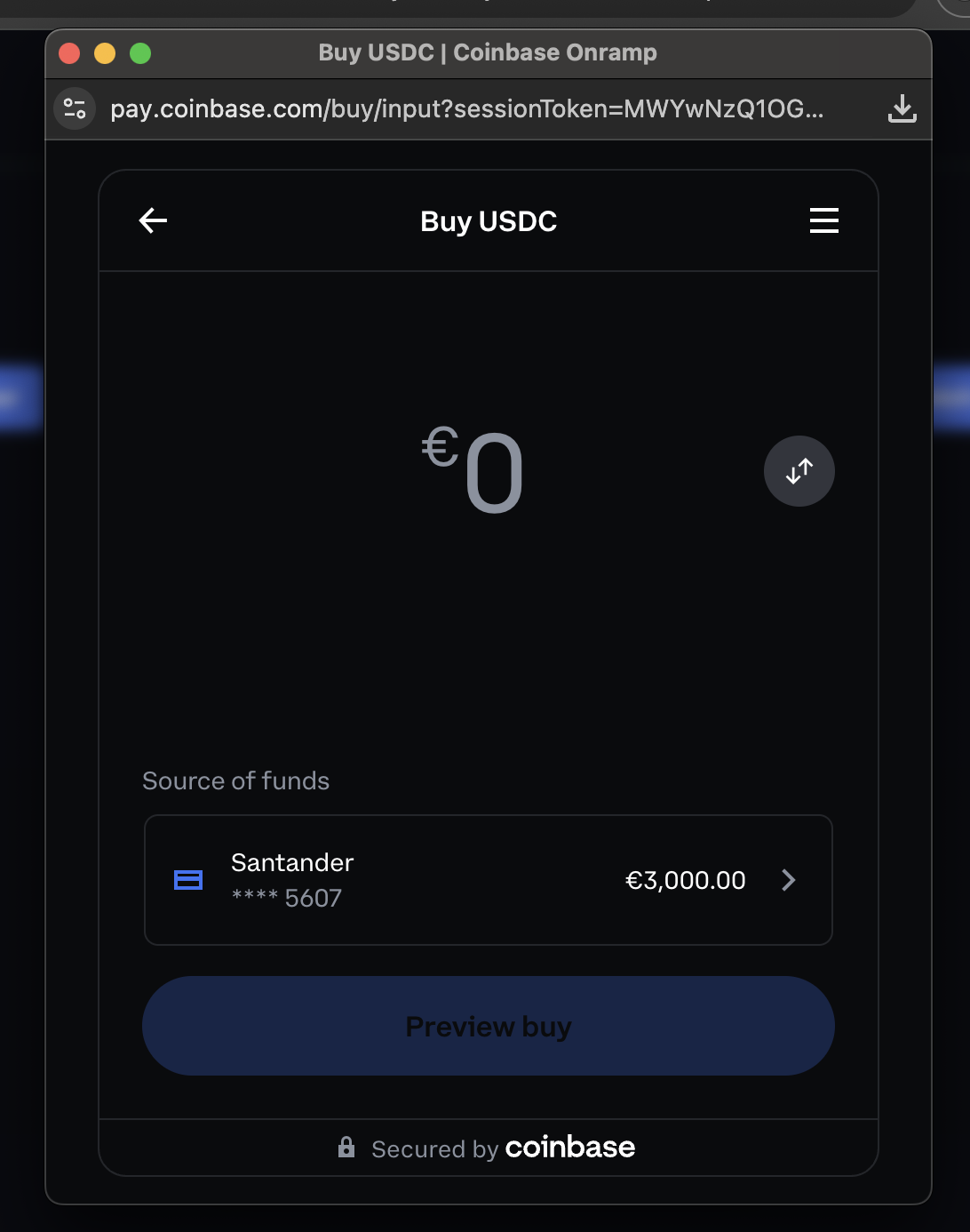 Buy USDC with Coinbase Onramp