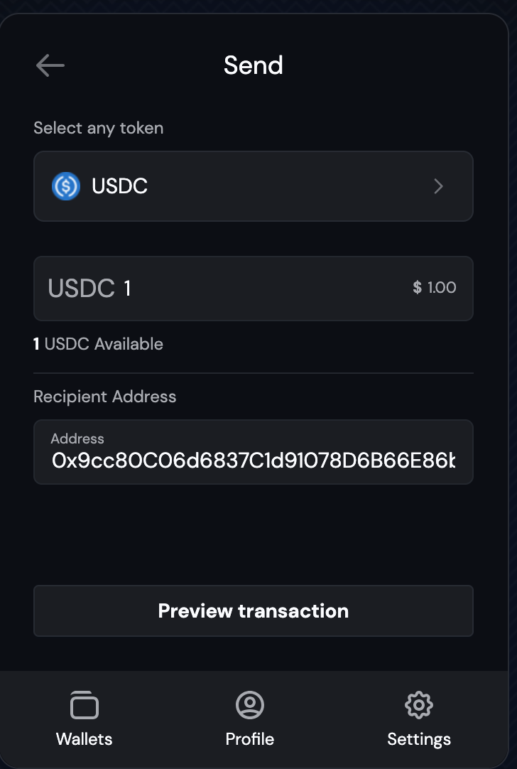 Send USDC