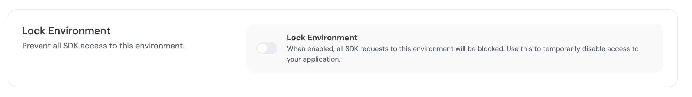 Lock environment in Account Security