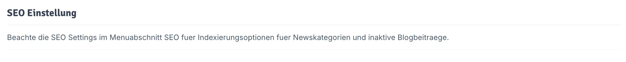 Blog SEO Einstellung