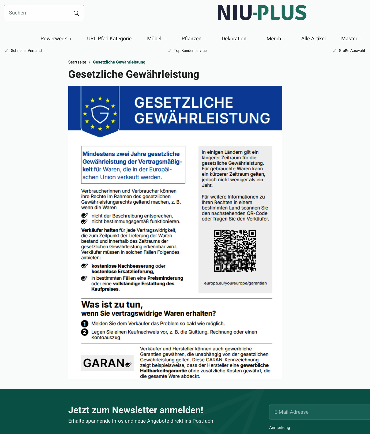 Gesetzliche Gewährleistung