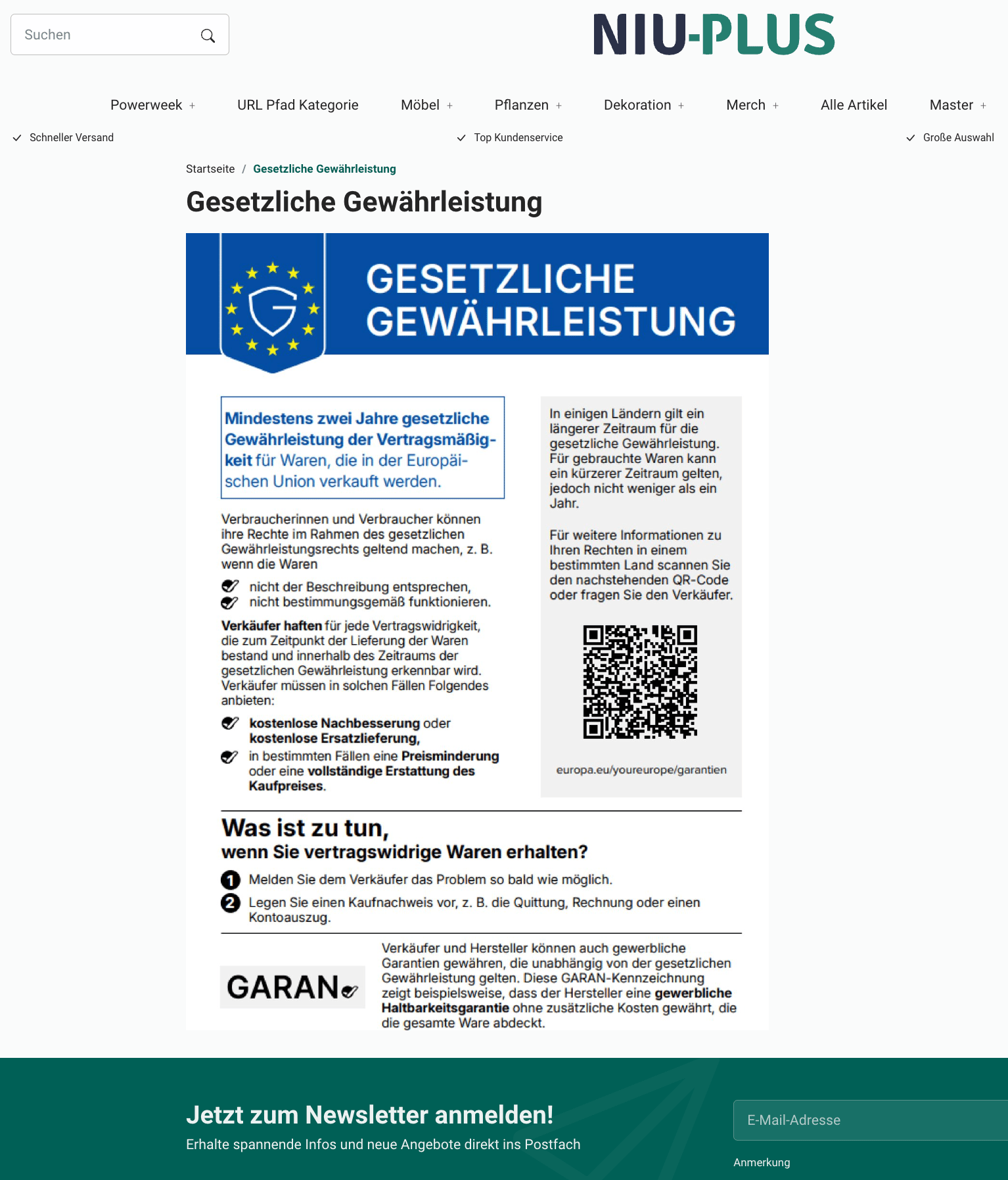 Gesetzliche Gewährleistung