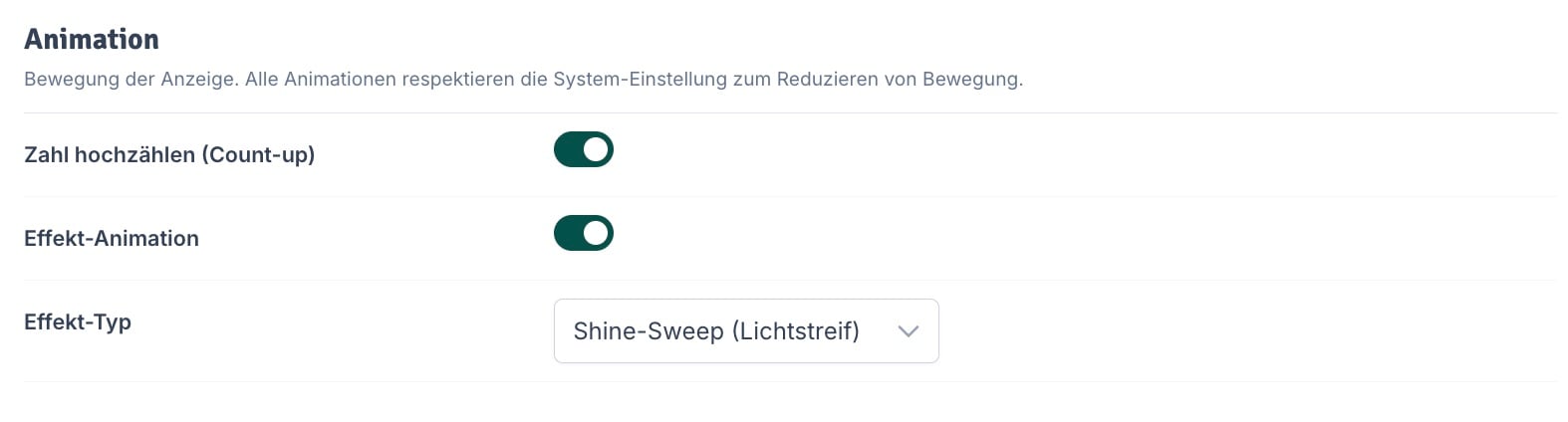 Animation-Einstellungen