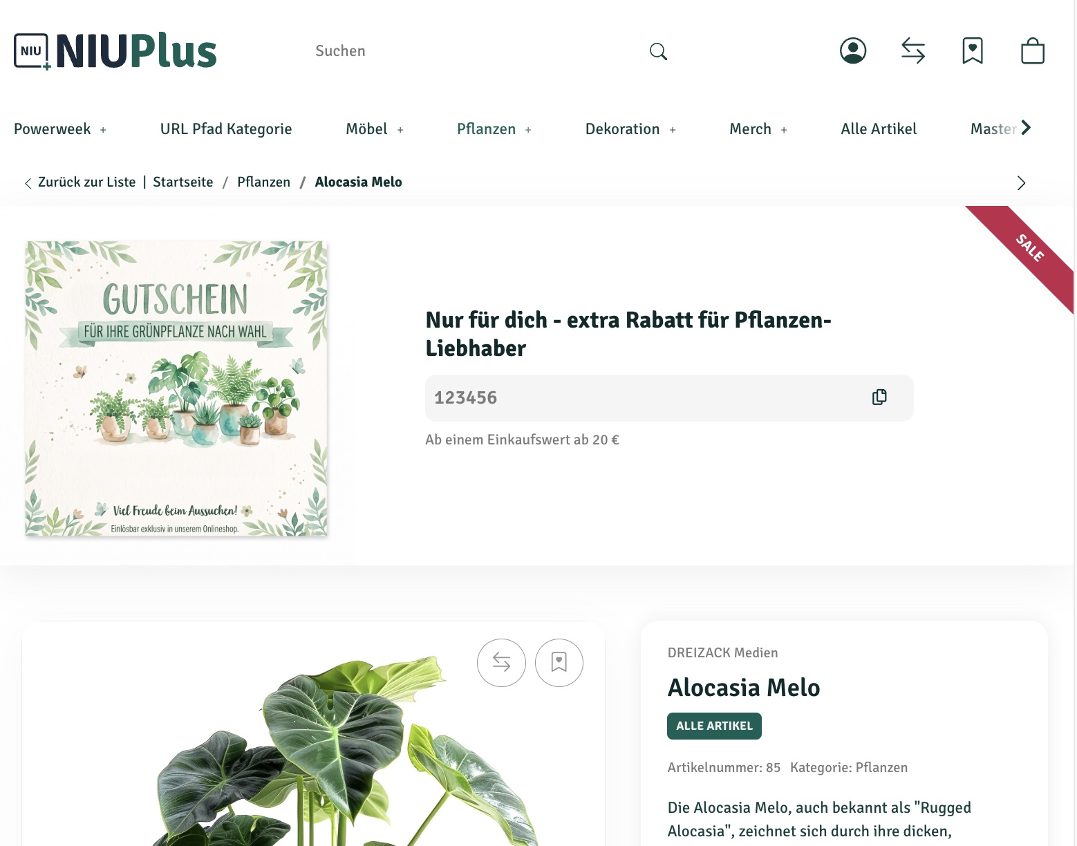 Coupon Copy Beispiel