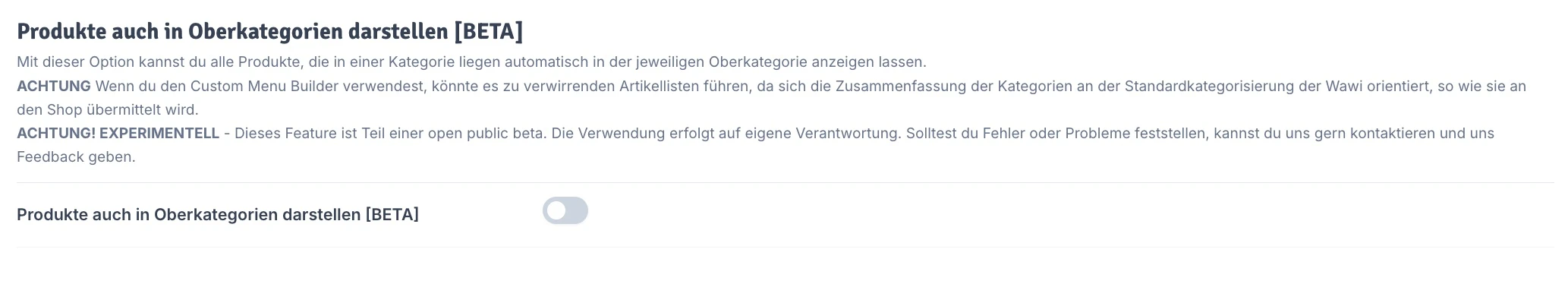 Produkte in Oberkategorien