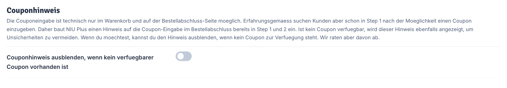 Couponhinweis