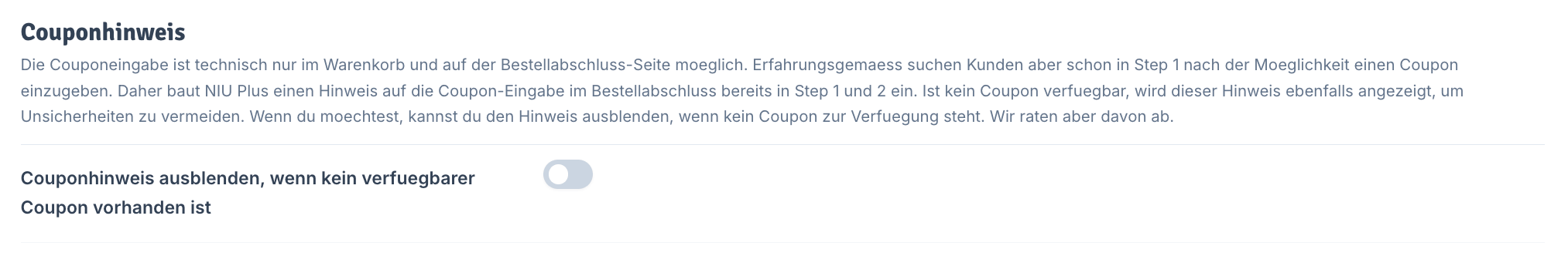 Couponhinweis